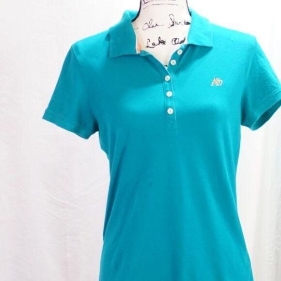 Aeropostale Teal Short Sleeve ButtonDown Top, XL - Picture 5 of 6